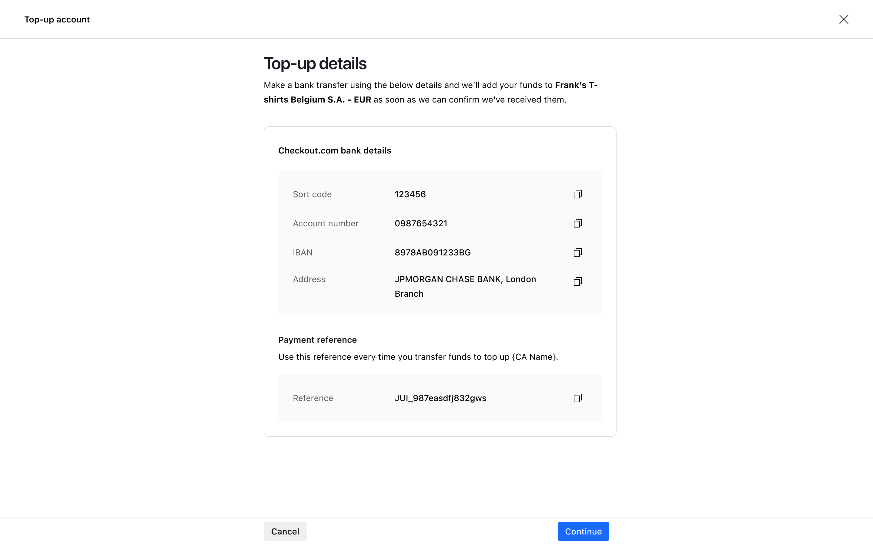 Top-up flow step 3 – Light mode