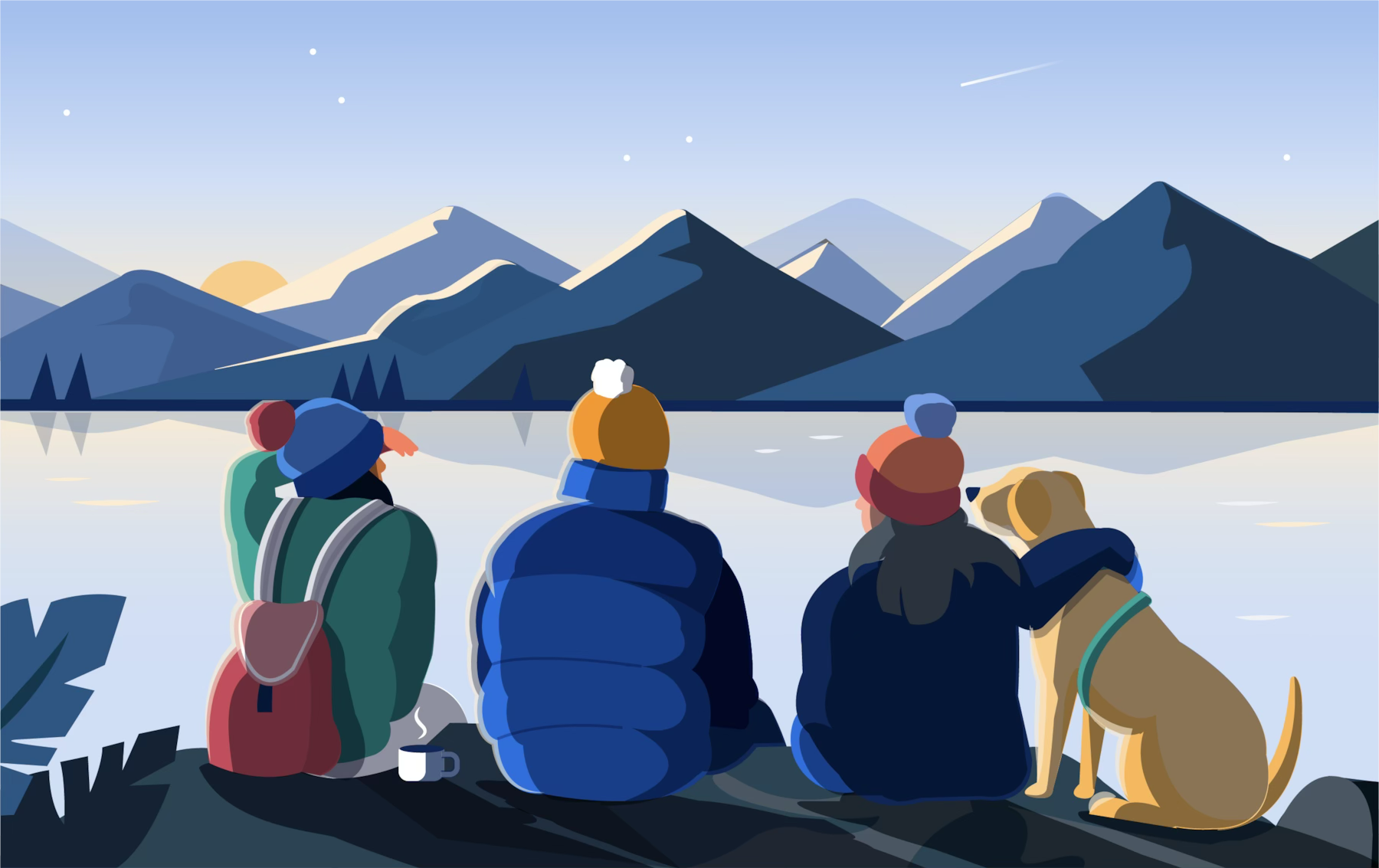 Skyscanner illustration – hikers